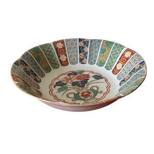 Pristine Arita Imari Fan Bowl